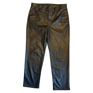 J. Crew Factory Vegan Leather Straight Leg Pants | Black | Size 32